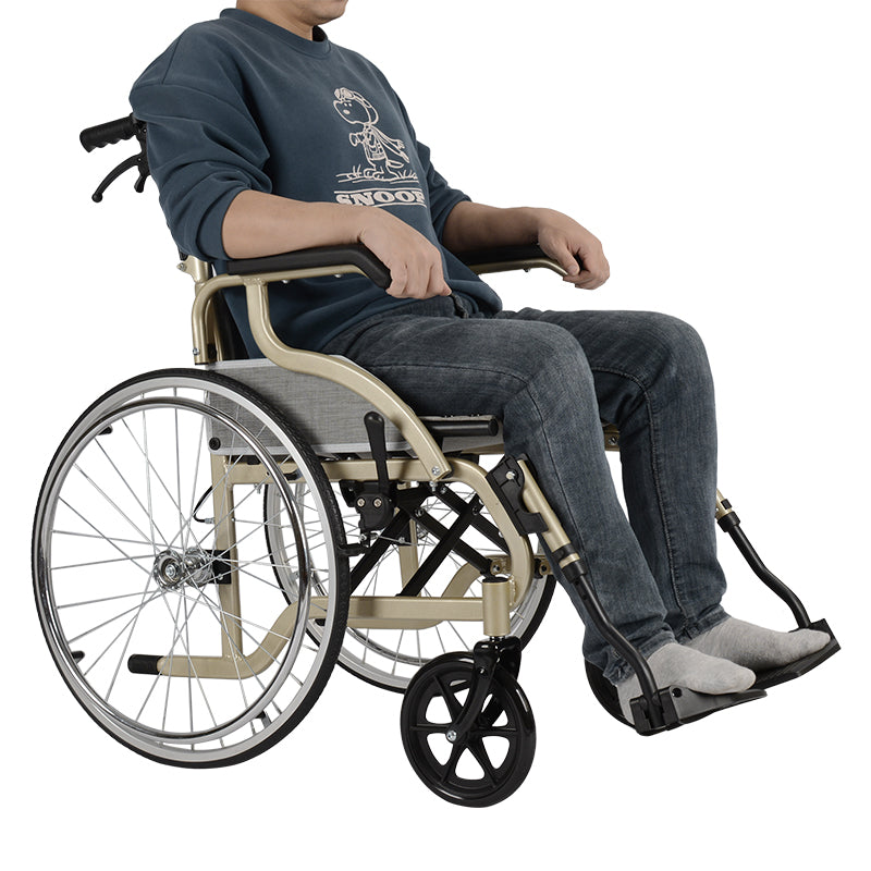 鋁合金可摺疊手推輪椅