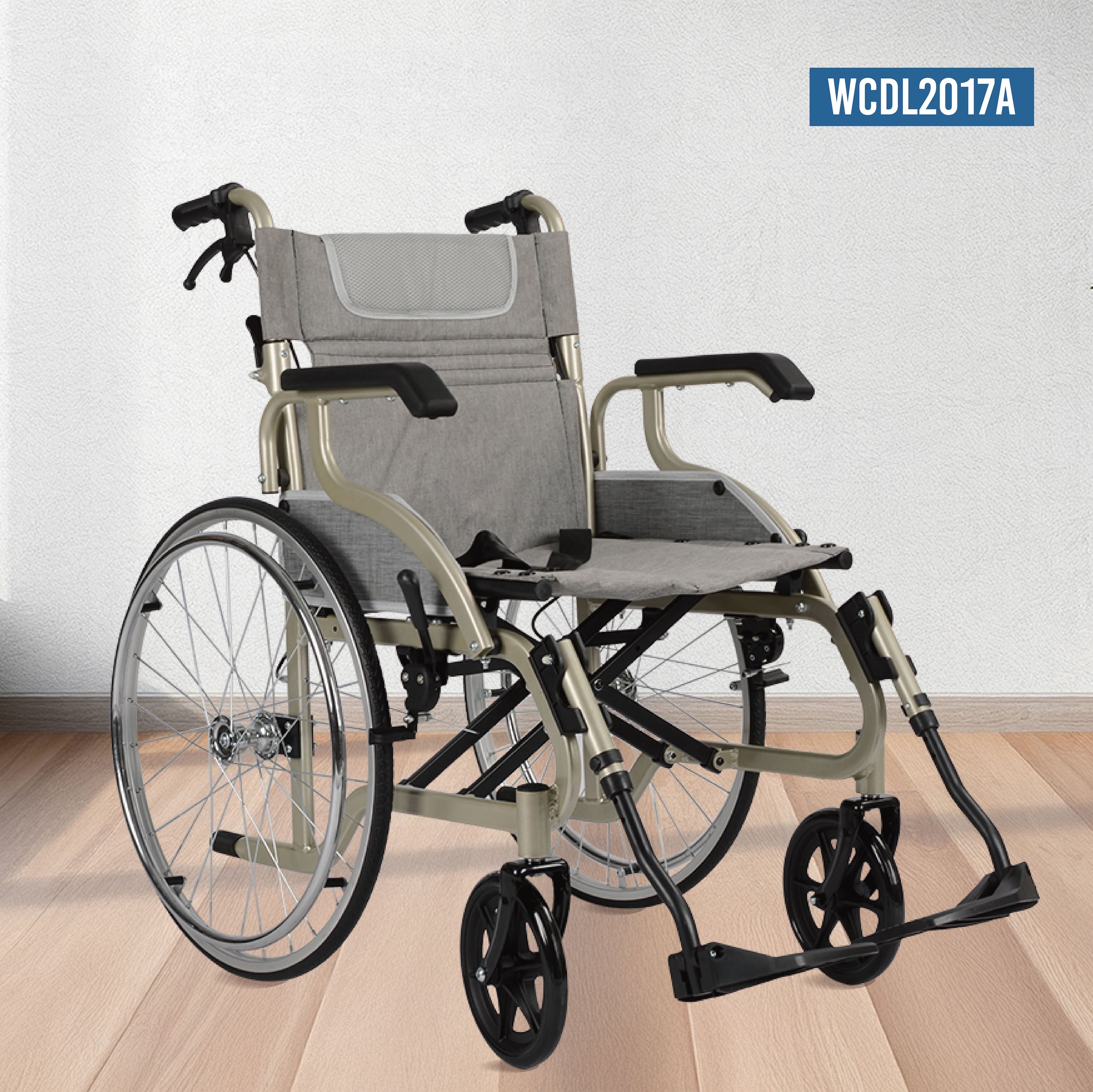 鋁合金可摺疊手推輪椅